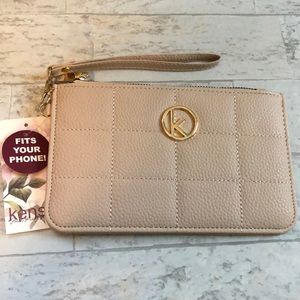 Kensie Quilted Vegan Leather Clutch Wristlet